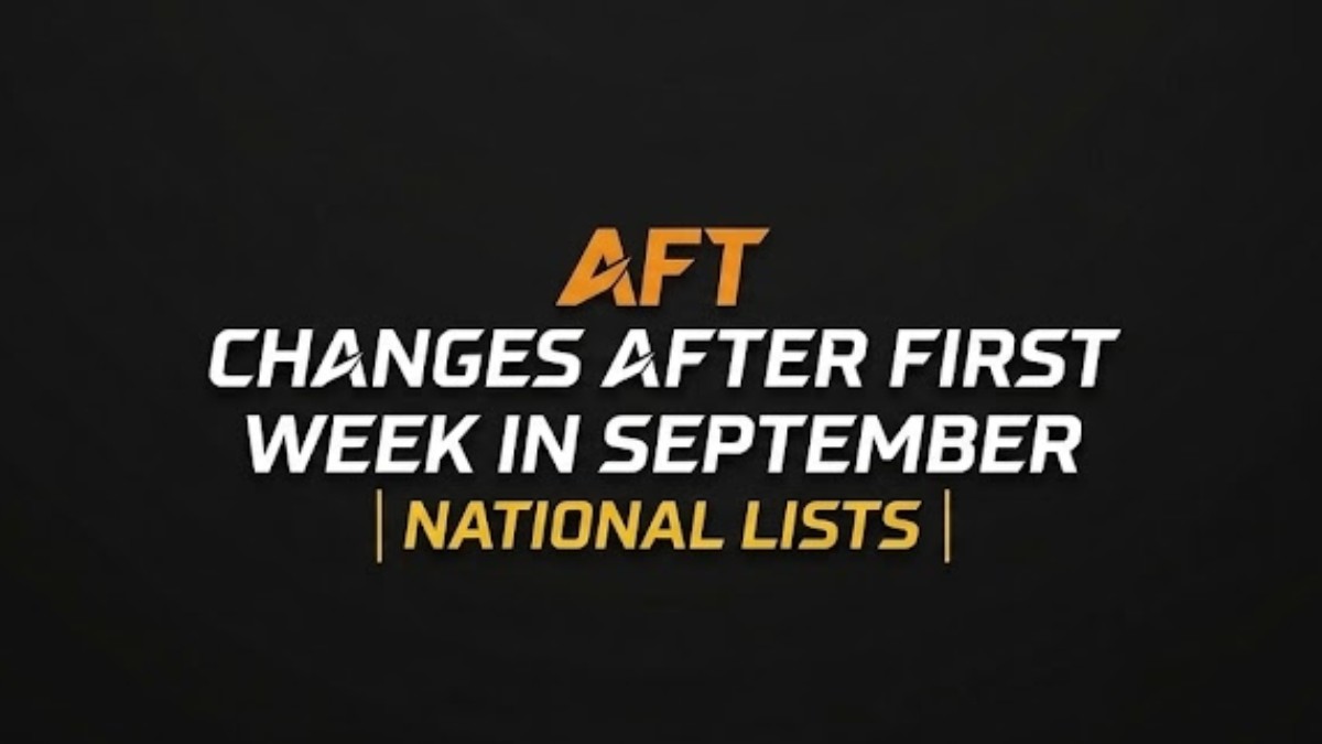NATIONAL AFT LISTS ON THE NINTH OF SEPTEMBER 2026.