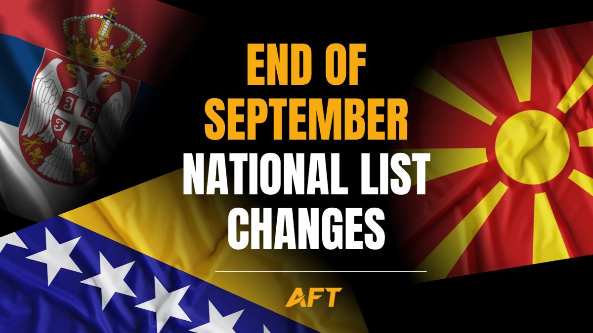 NATIONAL AFT RANKINGS BEFORE THE BEGINNING OF OCTOBER (FIRST PART)